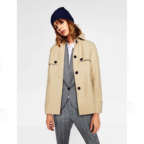 Zara Jackets & Blazers - Zara Short Water Repellant Trench Coat